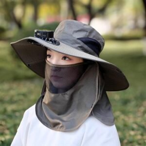 Sun Fan Hat with Face Shield and Neck Gaiter UV Protection