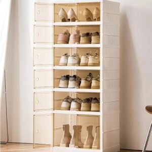 Tiered Foldable Shoe Rack Storage Box for Wardrobe