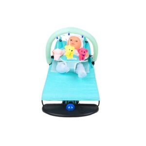 "Foldable Baby Rocker with Mesh Seat and Activity Toys